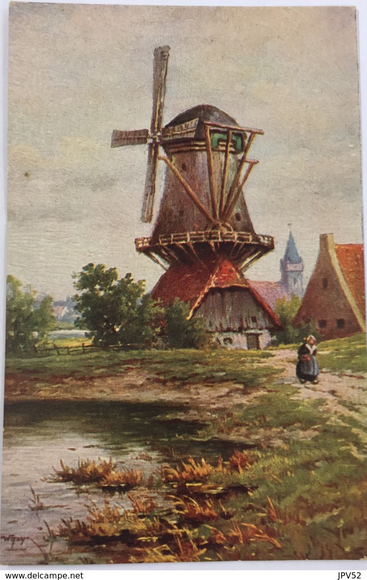 (803) Schilderij Van Een Windmolen - Boerin En Hoeve - Autres & Non Classés