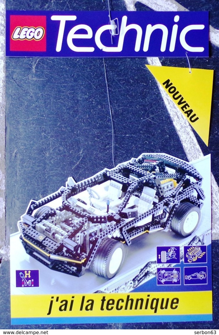PUBLICITÉ LEGO TECHNIC DES ANNÉES 1980/1990 ? UN MOBILE DE 3 ÉLÉMENTS A SUSPENDRE LE GRAND ÉLÉMENT 28X35cm SITE Serbon63 - Duplo