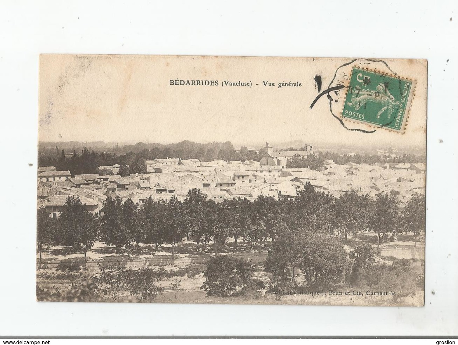 BEDARRIDES (VAUCLUSE) VUE GENERALE PANORAMIQUE 1911 - Bedarrides