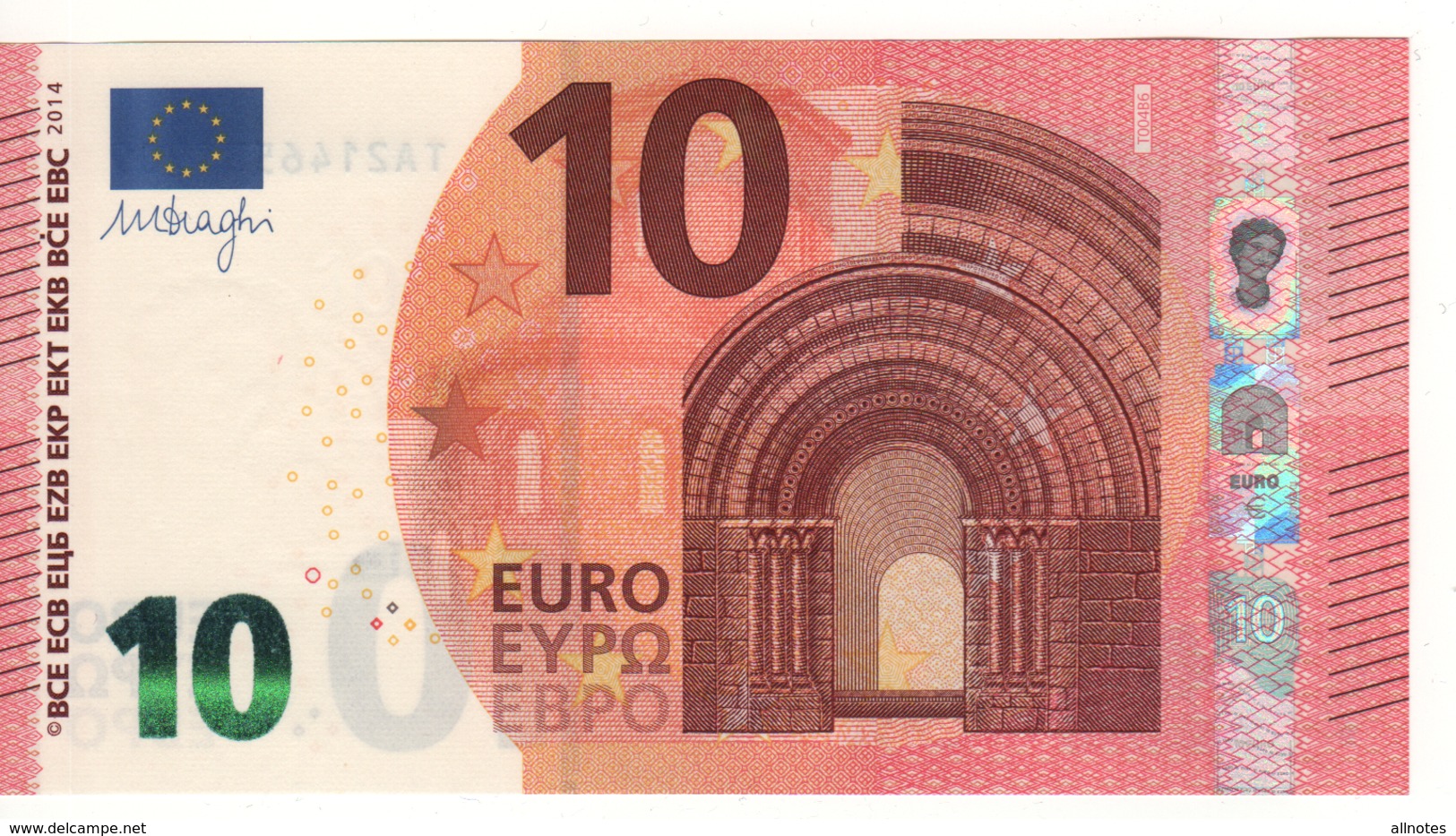 10 EURO  ‘Ireland’. DRAGHI   T 004 B6  TA2146531918   /  FDS - UNC - 10 Euro