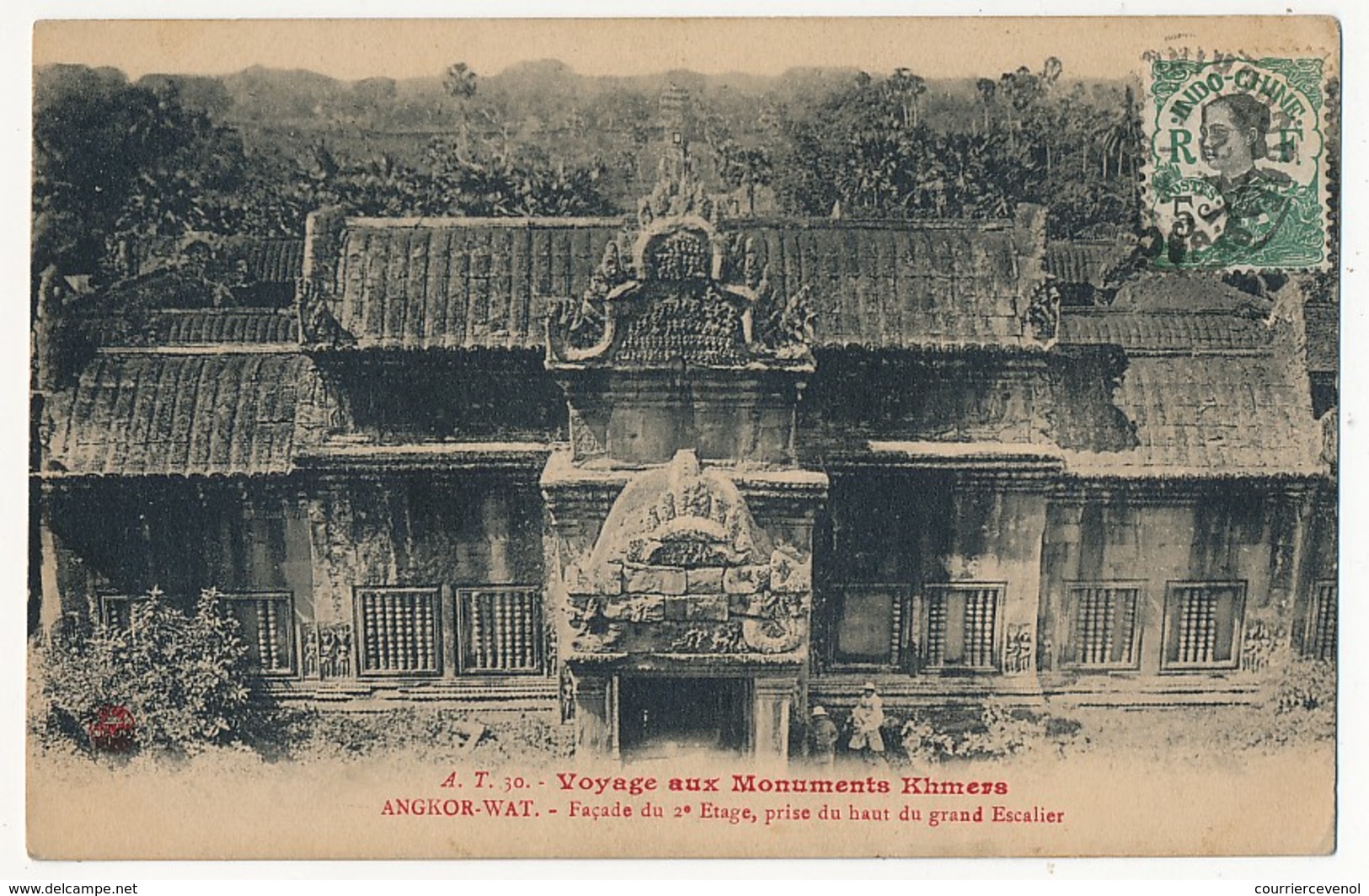 CPA - CAMBODGE - ANGKOR-WAT - Facade Du 2eme étage, Prise Du Haut Du Grand Escalier - Cambodge