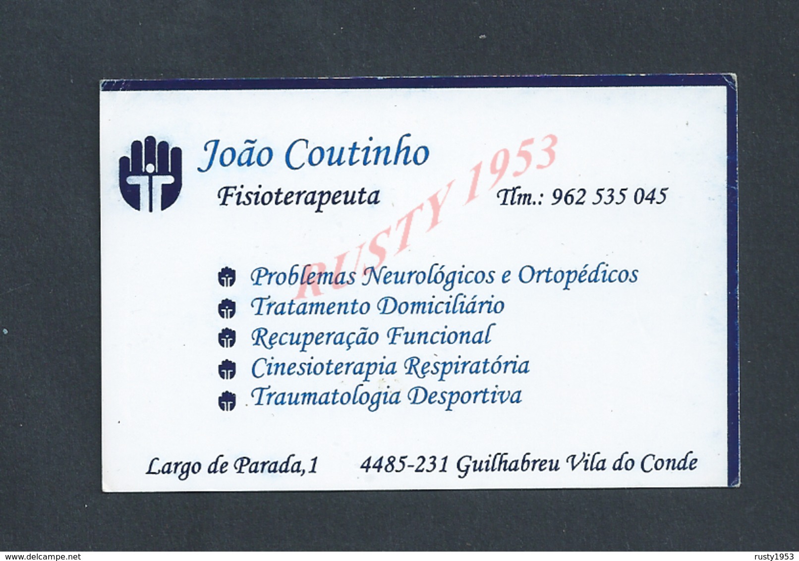 PORTUGAL CDV CARTE DE VISITE JOAO COUTINHO FISIOTERAPEUTA GUILHABREU VILA DO CONDE : - Visitenkarten