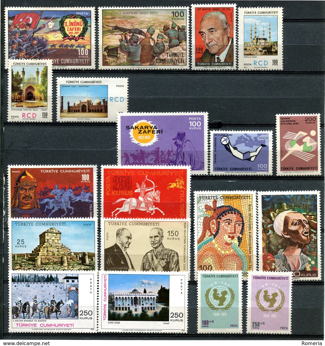Turquie - 1971 - Lots Timbres ** - Nºs Dans Description - Unused Stamps
