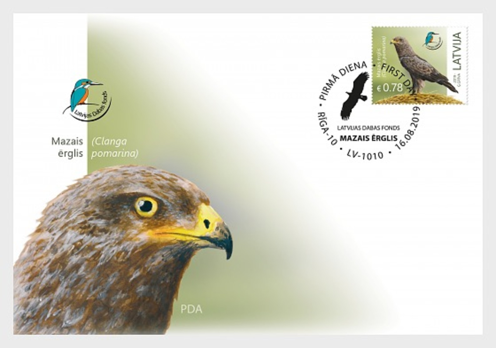 H01 Latvia 2019 Latvian Fund For Nature - Lesser Spotted Eagle, Clanga Pomarina FDC - Lettland