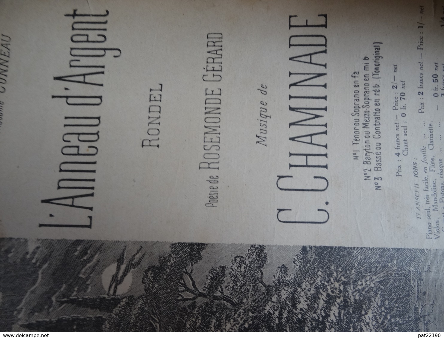 Partition Ancienne L'anneau D'argent Rosemonde Gerard Chaminade - Partitions Musicales Anciennes