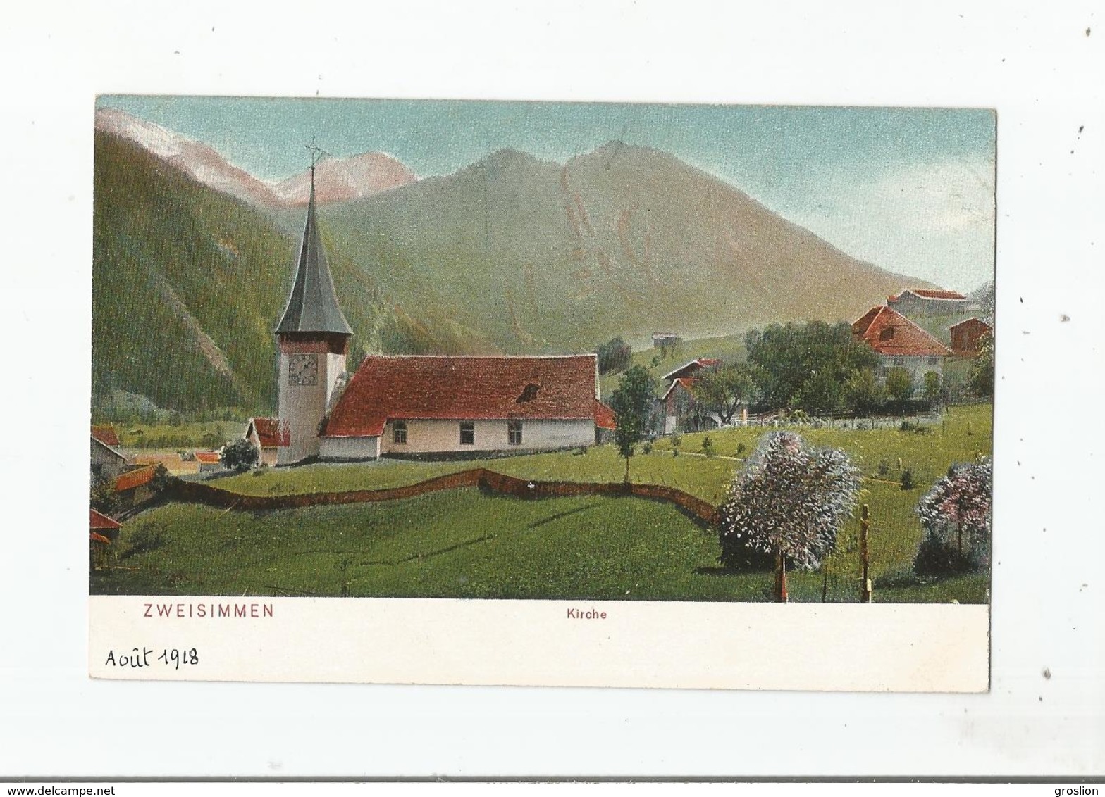 ZWEISIMMEN KIRCHE 210         1918 - Zweisimmen