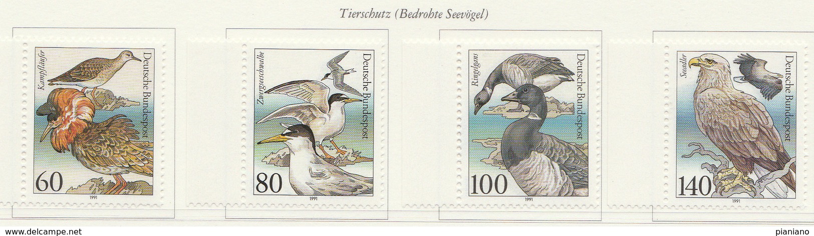 PIA - GERMANIA  - 1991  : Protezione Della Natura . Uccelli -  (Yv  1371-74) - Altri & Non Classificati