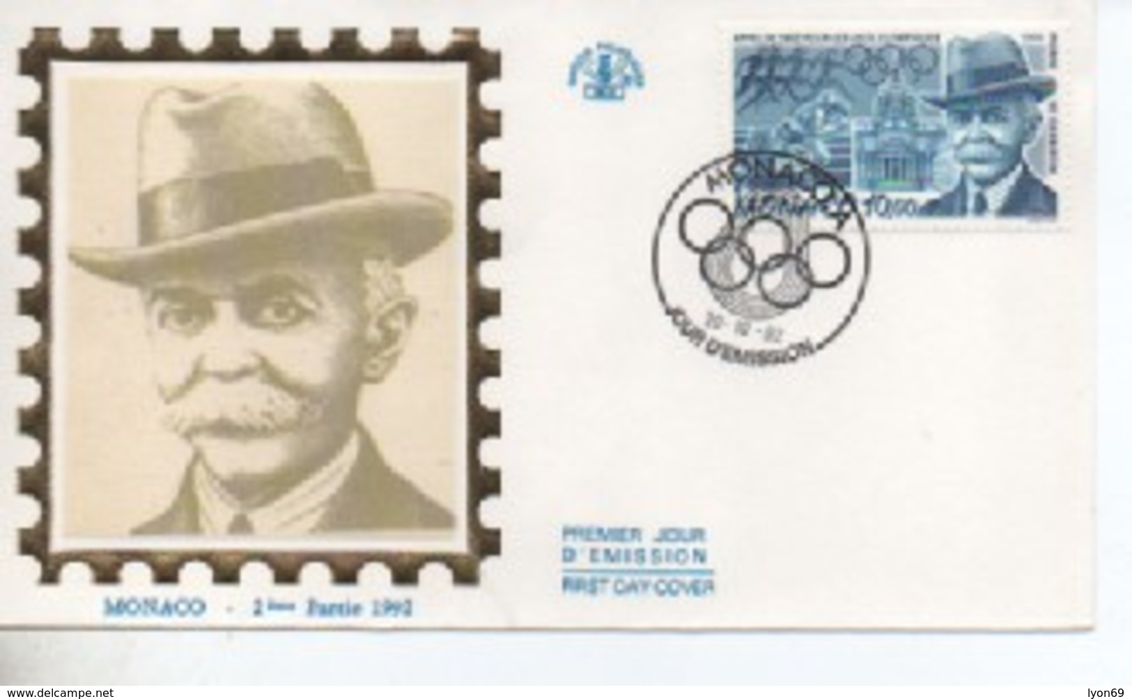 /FDC MONACO   SPORTS JO COUBERTIN N° YVERT ET TELLIER 18531992 - FDC