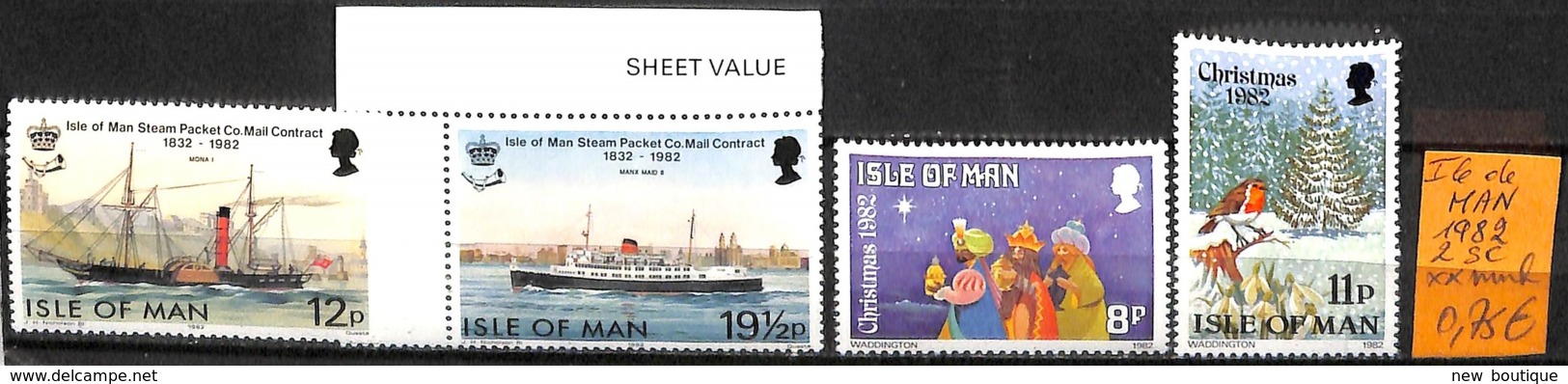 NB - [832838]TB//**/Mnh-Man (Ile De)       1982 - 2 Série Complète, Transports, Bateau, Fêtes, Noël, Religion - Isle Of Man