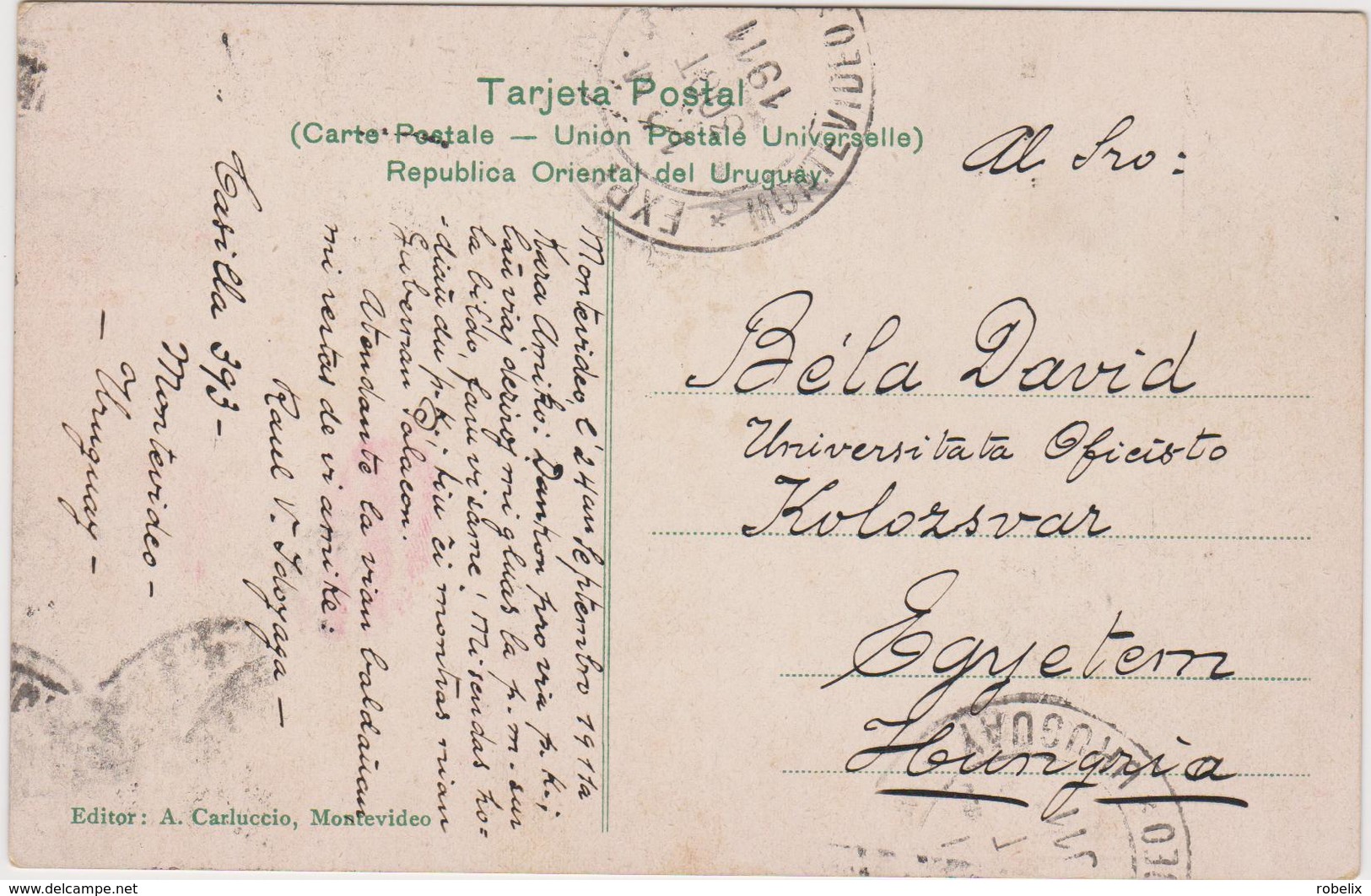 URUGUAY- MONTEVIDEO  -Palacio De Gobierno -Postales Antiguas 1911 - Uruguay