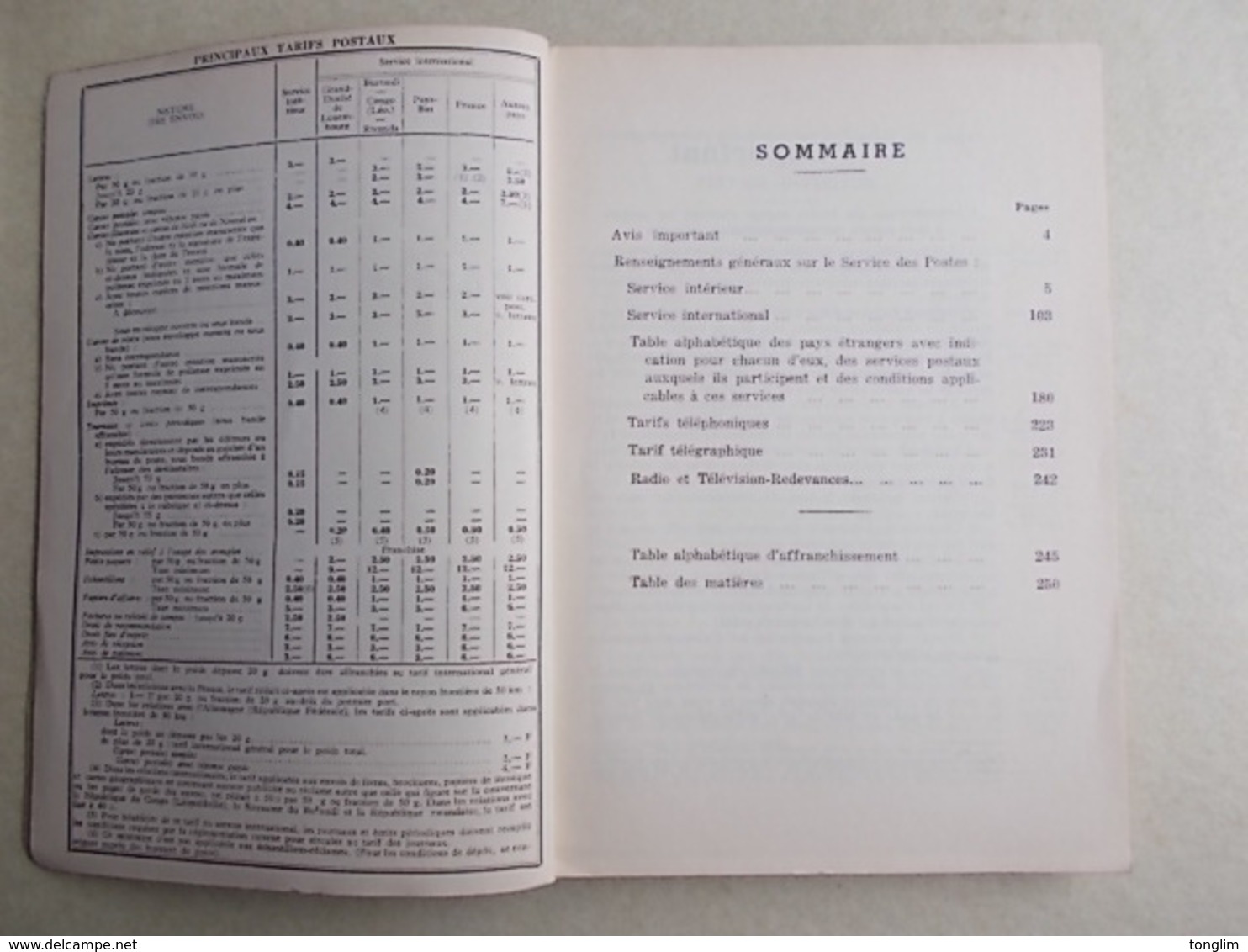 INDICATEUR OFFICIEL DES POSTES  DE BELGIQUE - Postal Rates