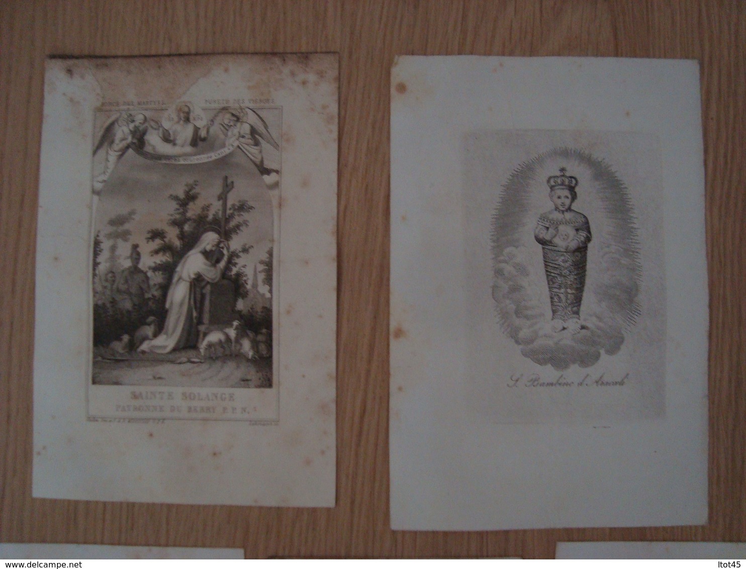 LOT DE 5 IMAGES RELIGIEUSES ANCIENNES SAINTE SOLANGE CACHET DE LA SAINTE ENFANCE - Santini