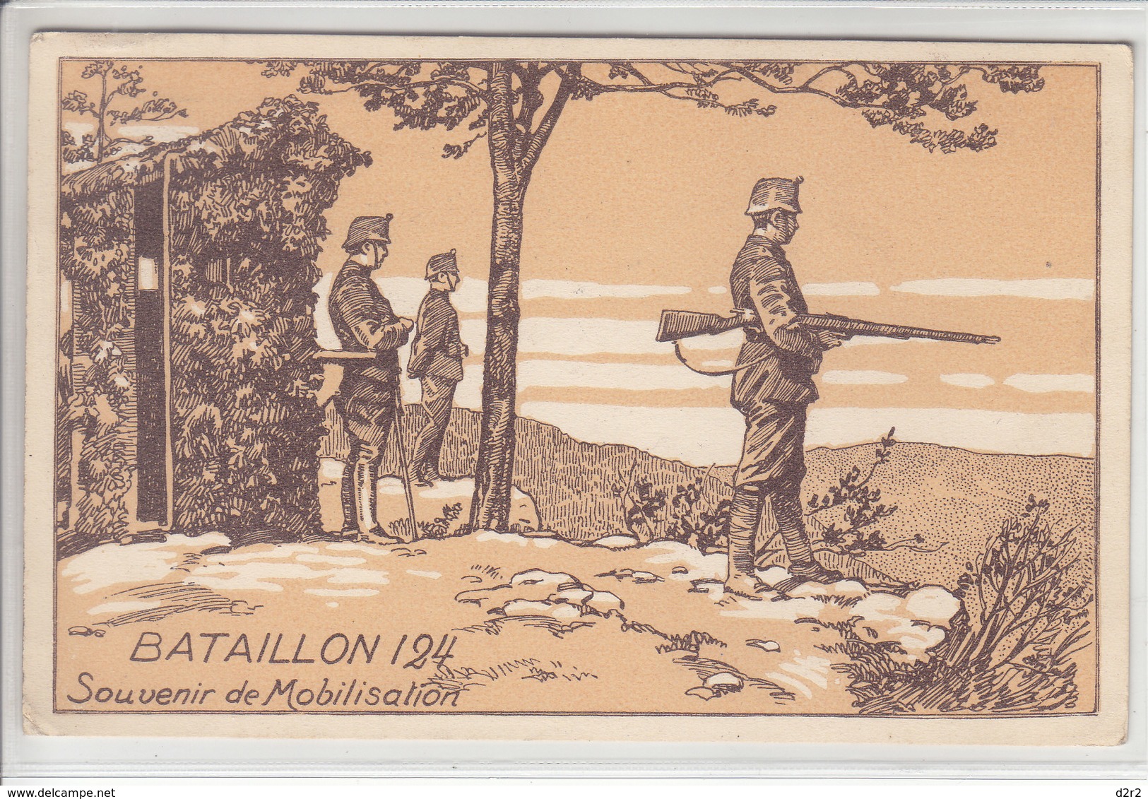 BATAILLON 124 - SOUVENIR DE MOBILISATION - ILLUSTRATION - 25.08.22 - Altri & Non Classificati