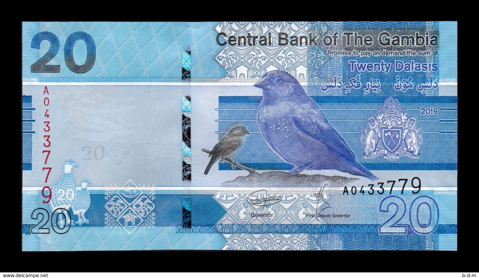 Gambia Lot Bundle 10 Banknotes 20 Dalasis 2019 Pick New SC UNC - Gambia