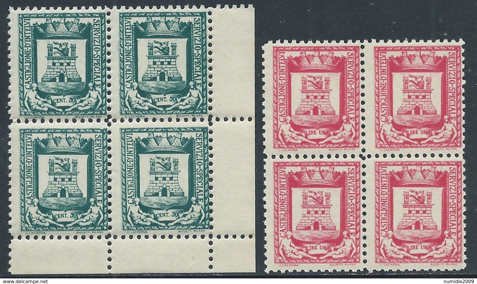 1945 EMISSIONI LOCALI CASTIGLIONE D'INTELVI STEMMA QUARTINA MNH ** - UR32-2 - Ortsausgaben/Autonome A.