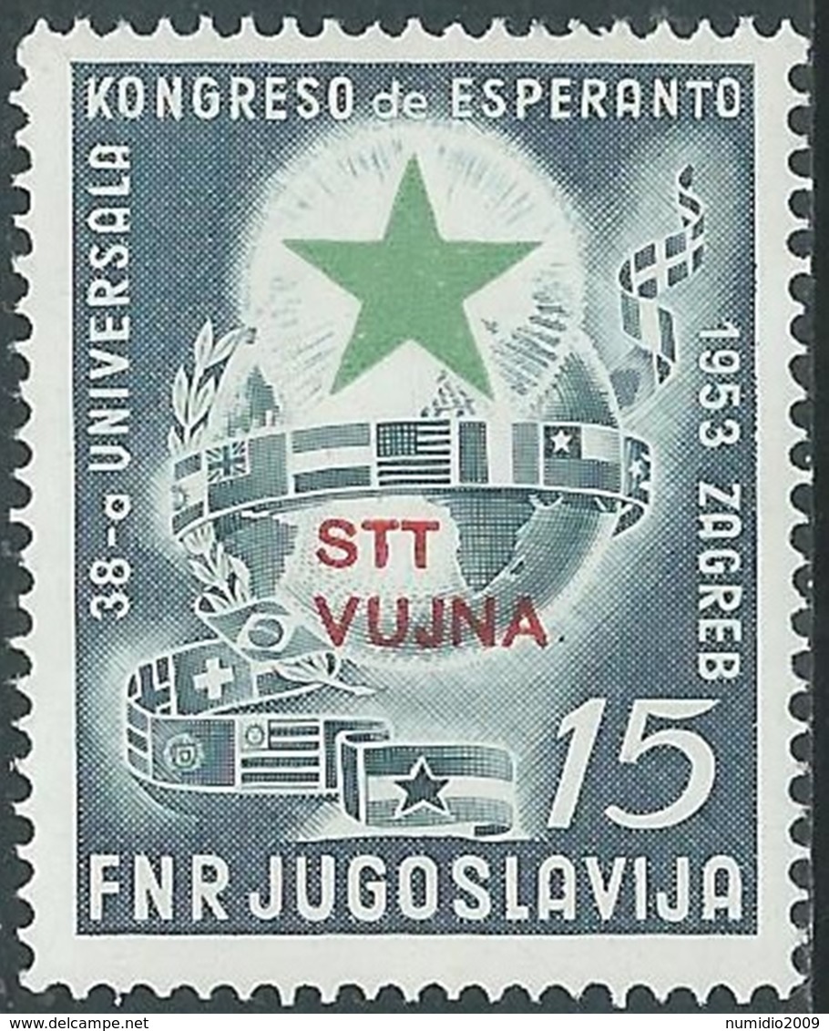 1953 TRIESTE B CONGRESSO ESPERANTO 15 D MNH ** - UR33-6 - Nuevos