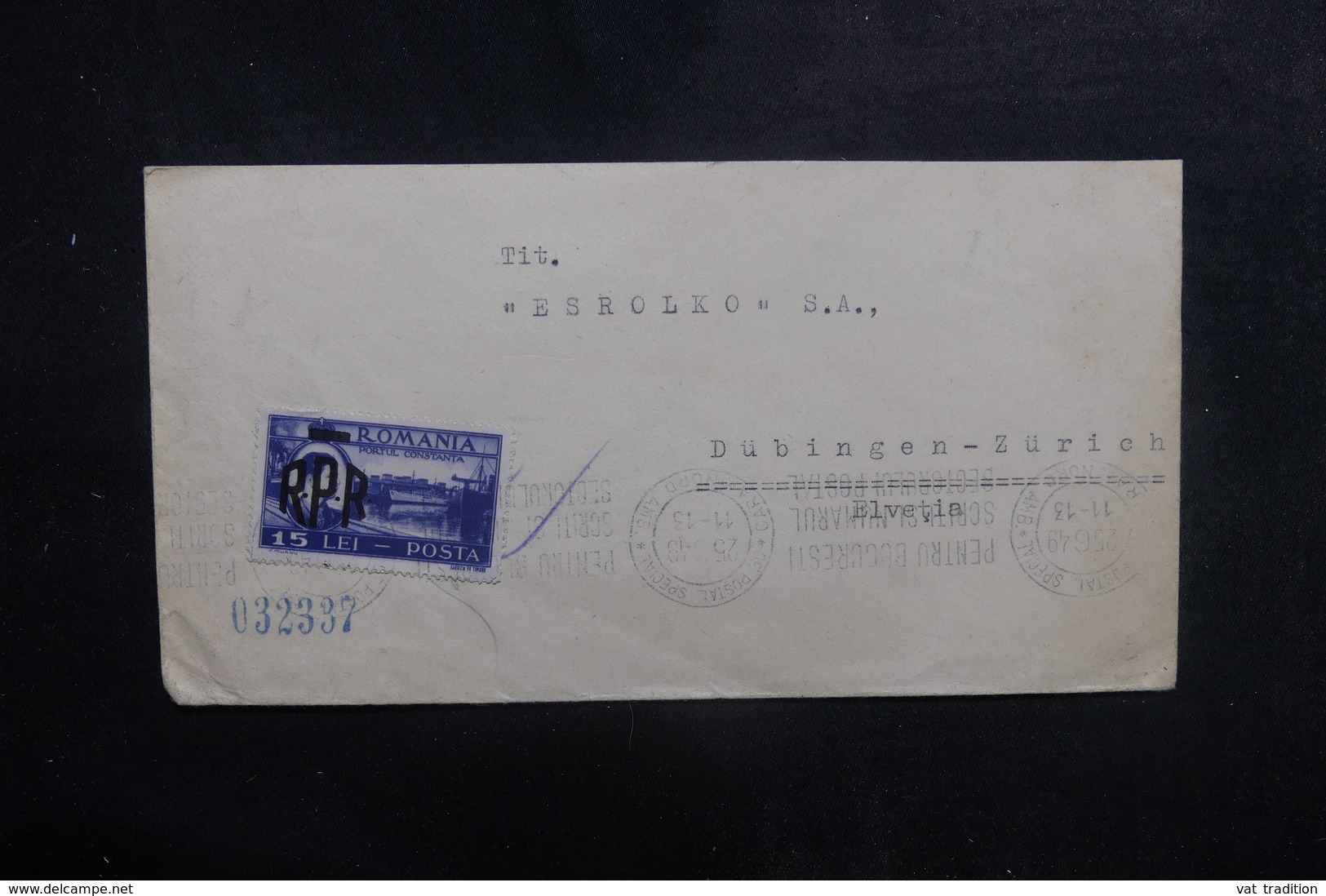 ROUMANIE - Enveloppe Pour Zürich En 1949, Affranchissement Et Oblitération Plaisants - L 39469 - Cartas & Documentos