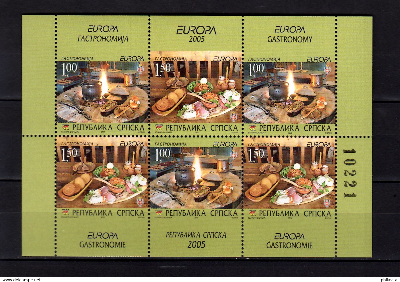 2005 Bosnia Serb- Europa CEPT Gastronomy / Food - MH Sheetlet  MNH** MiNr. H Blatt 8 - Bosnien-Herzegowina