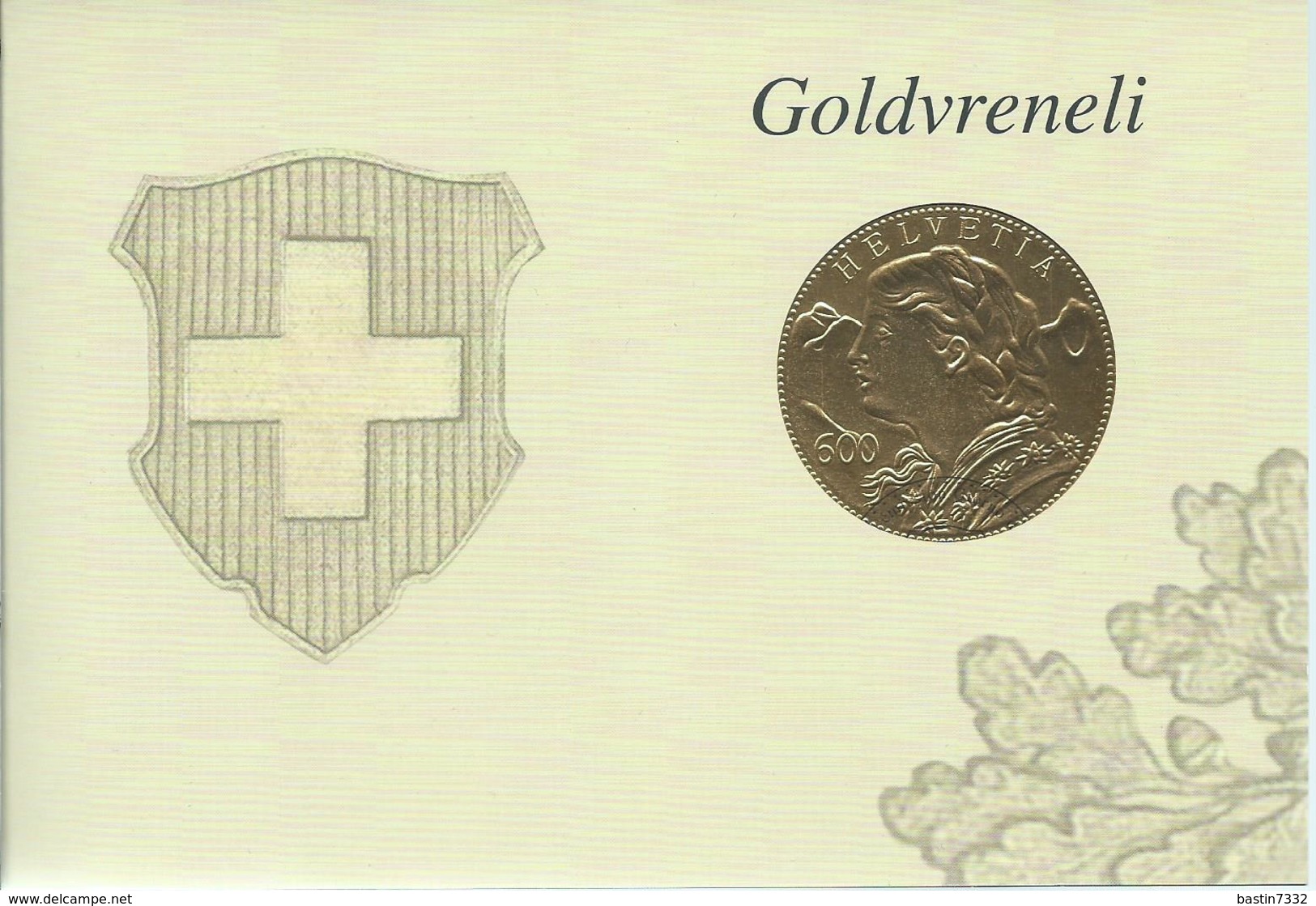 2013 Switzerland Carnet With M/Sheet Goldvreneli Used/gebruikt/oblitere - Gebruikt