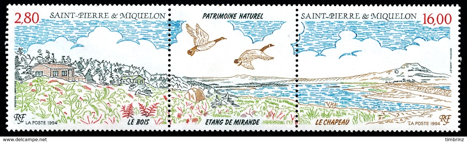 ST-PIERRE ET MIQUELON 1994 - Yv. 604A (603  604) NEUF   Faciale= 2,87 EUR - Patrimoine Nat. Etang Mirande  ..Réf.SPM1153 - Neufs