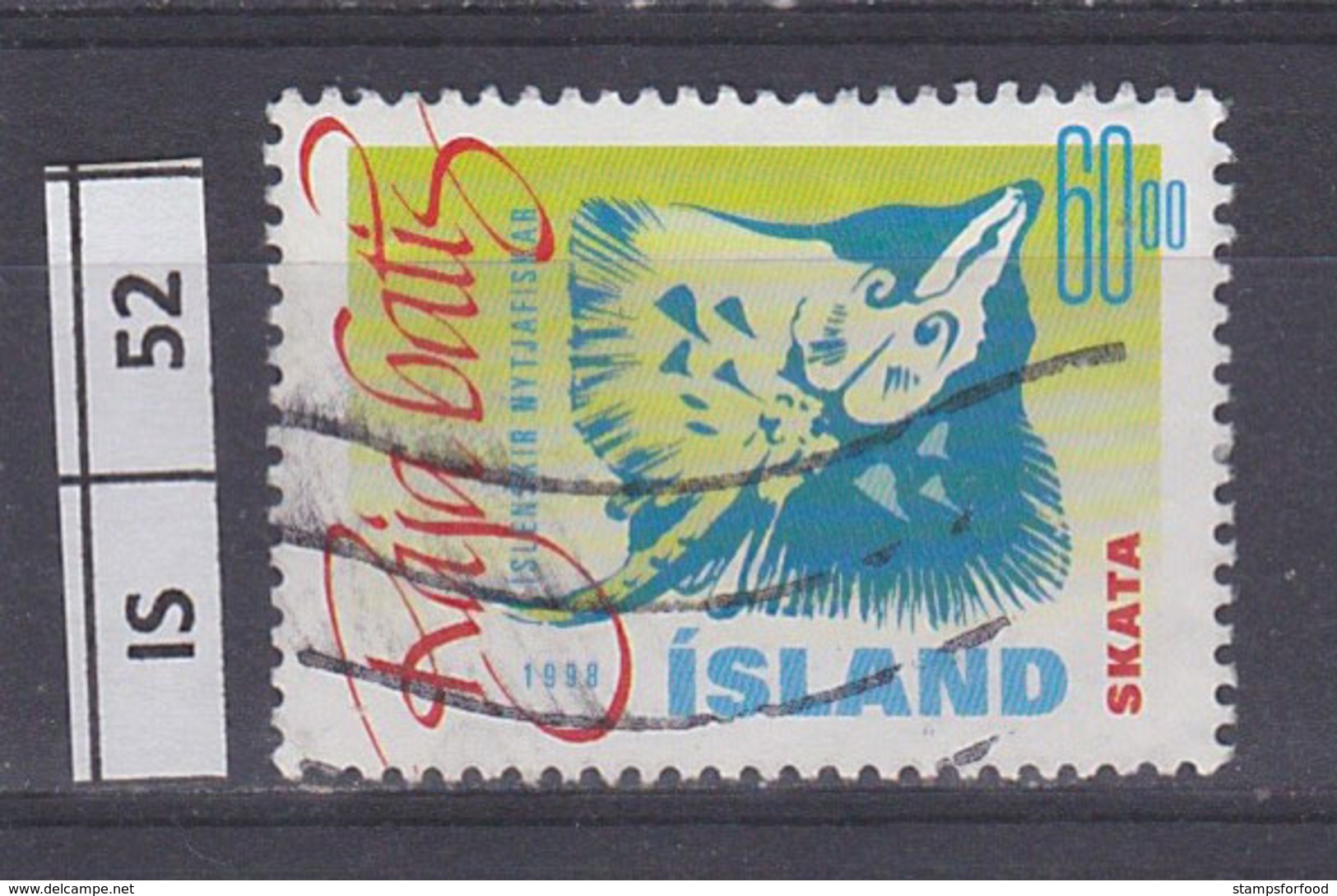 ISLANDA    1998	Pesci  60 Kr Usato - Usati