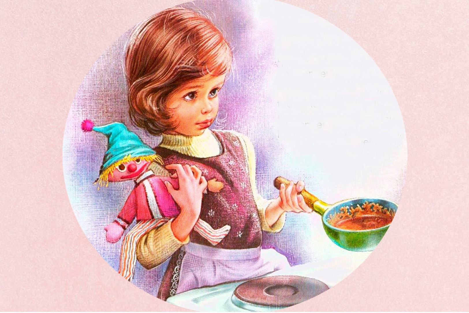 №183.16 Postcard Modern New Little Girl Cooks Porridge Children's Toy Beautiful - Contemporary (from 1950)