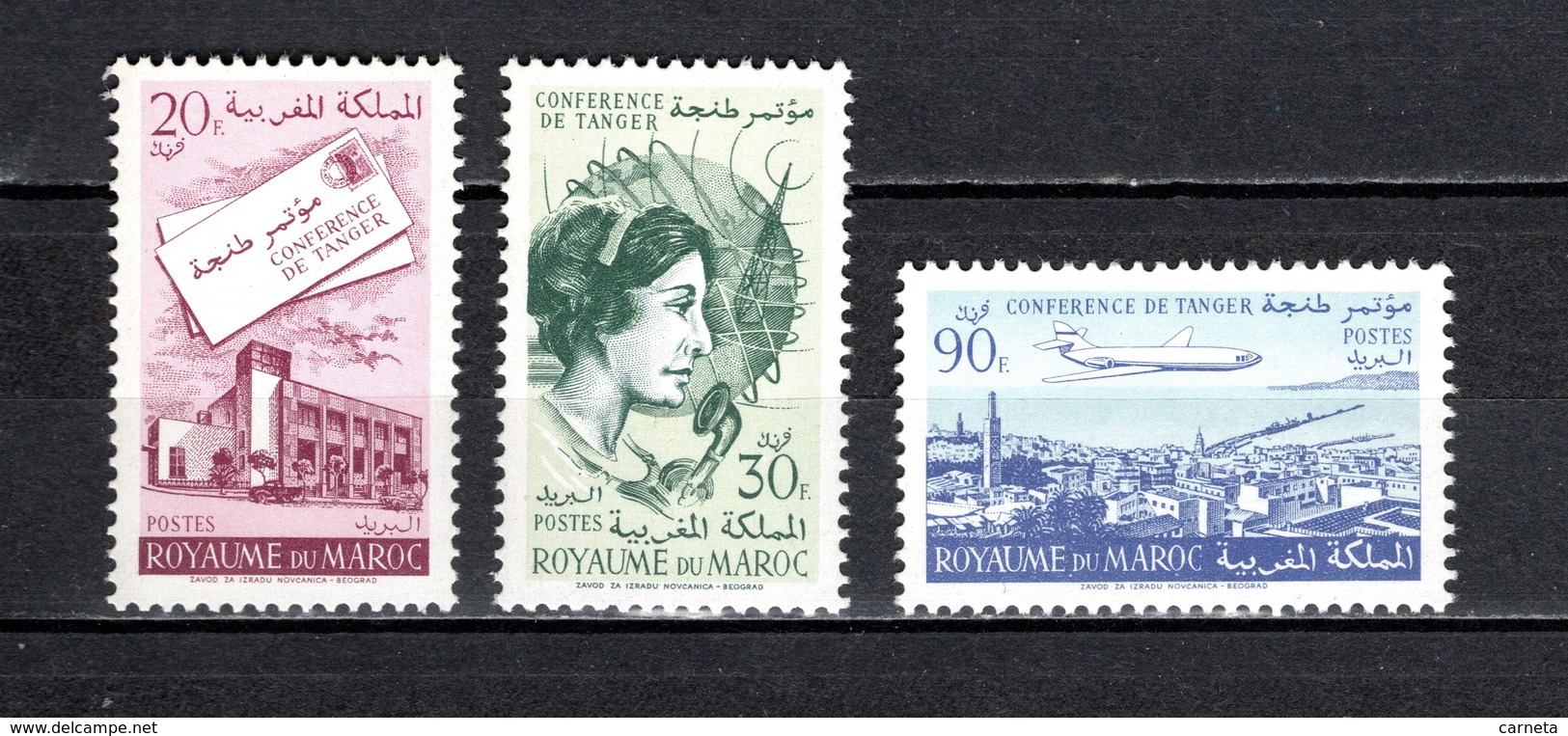 MAROC N°  424 à 426  NEUFS SANS CHARNIERE COTE 3.00€  TELECOMMUNICATIONS  AVION  POSTE - Maroc (1956-...)