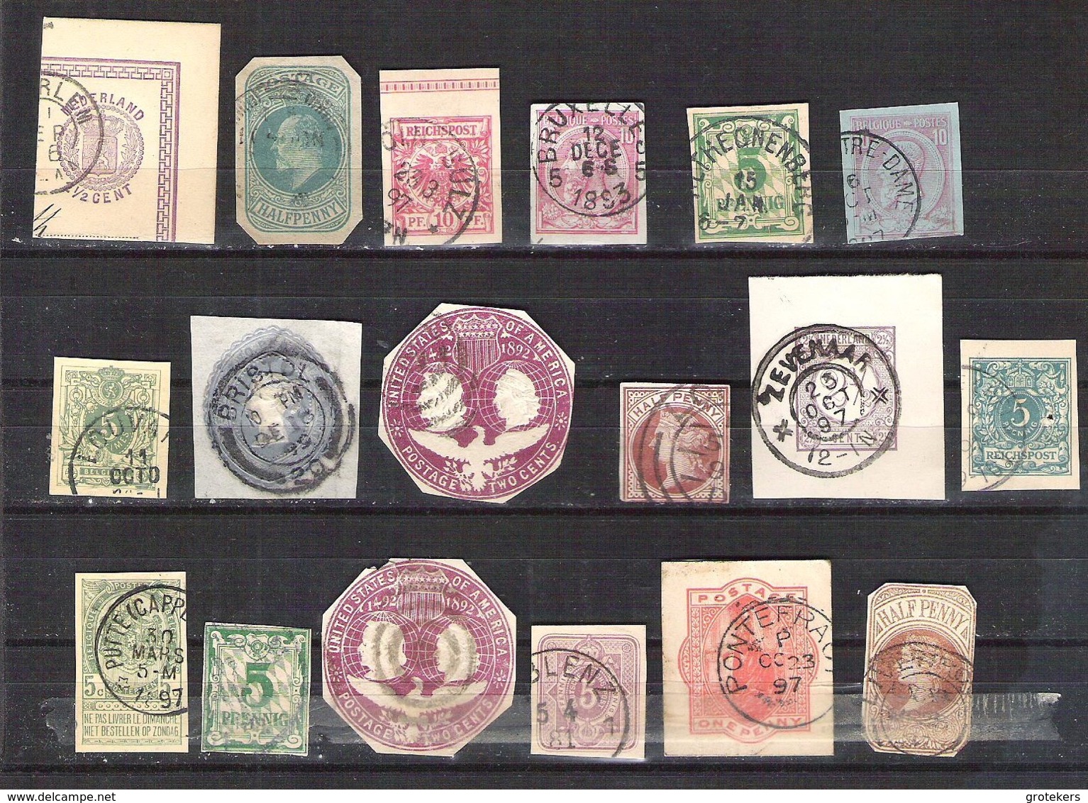 WORLD Cut-offs From Postal Stationery - Andere & Zonder Classificatie