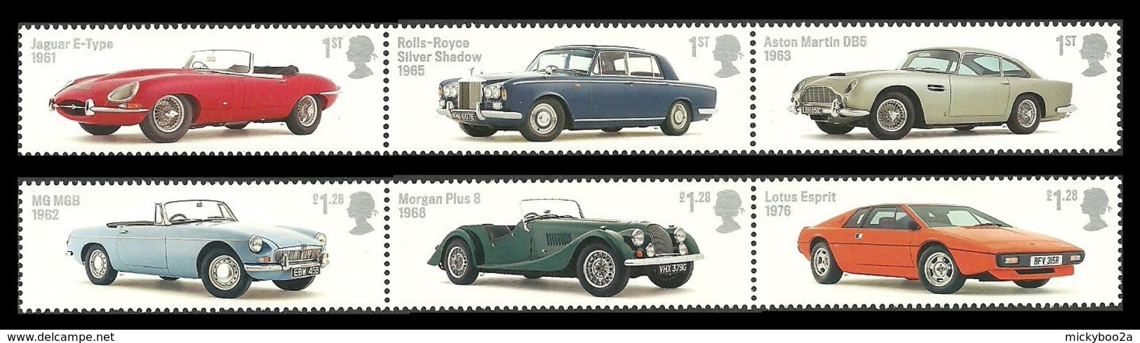 GB 2013 BRITISH AUTO LEGENDS CARS ASTON MARTIN JAGUAR LOTUS MORGAN MG ROLLS SET MNH - Unused Stamps