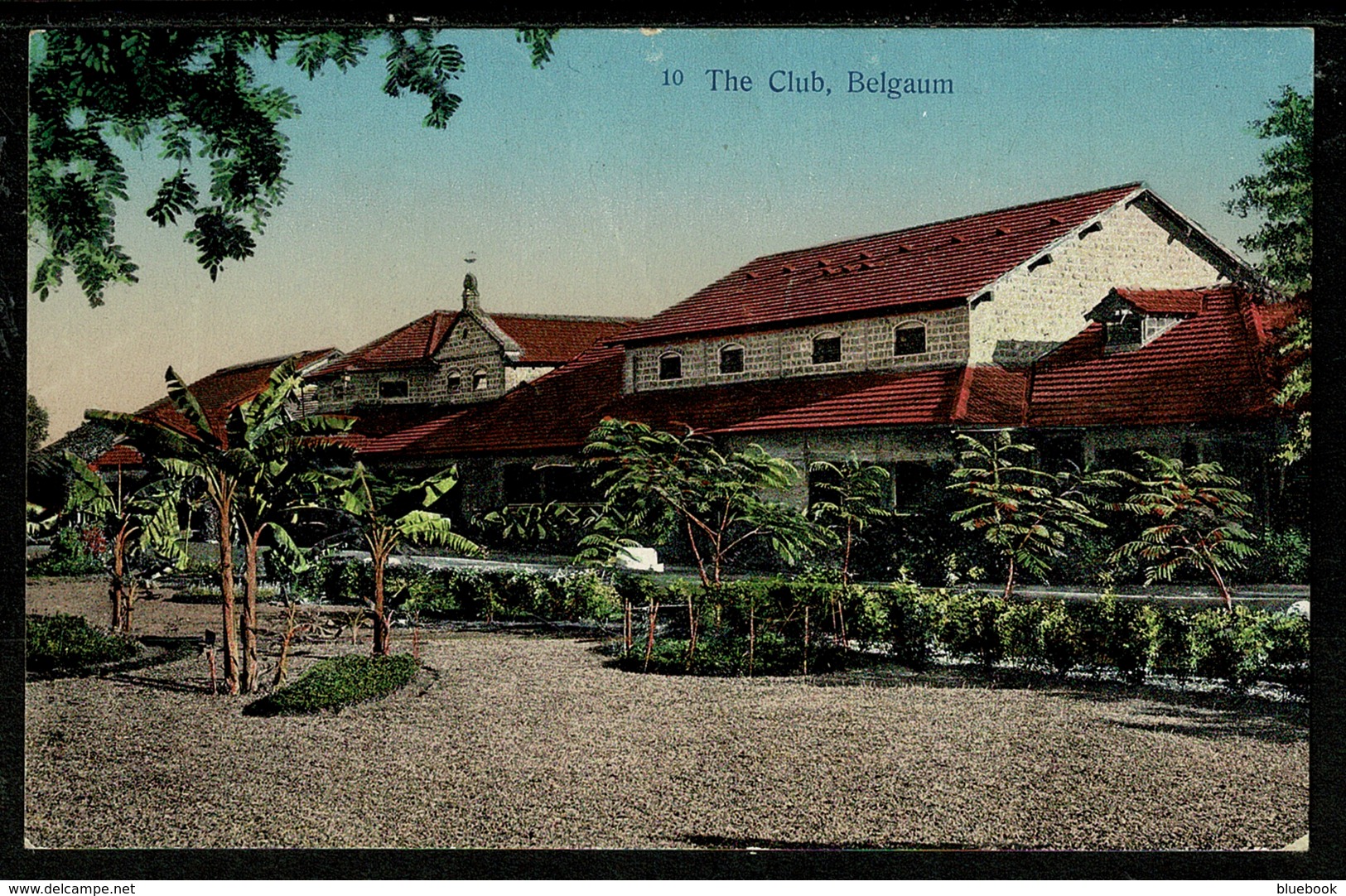 Ref 1322 - Early Postcard - The Club - Fort Belgaum - Karnataka State India - India