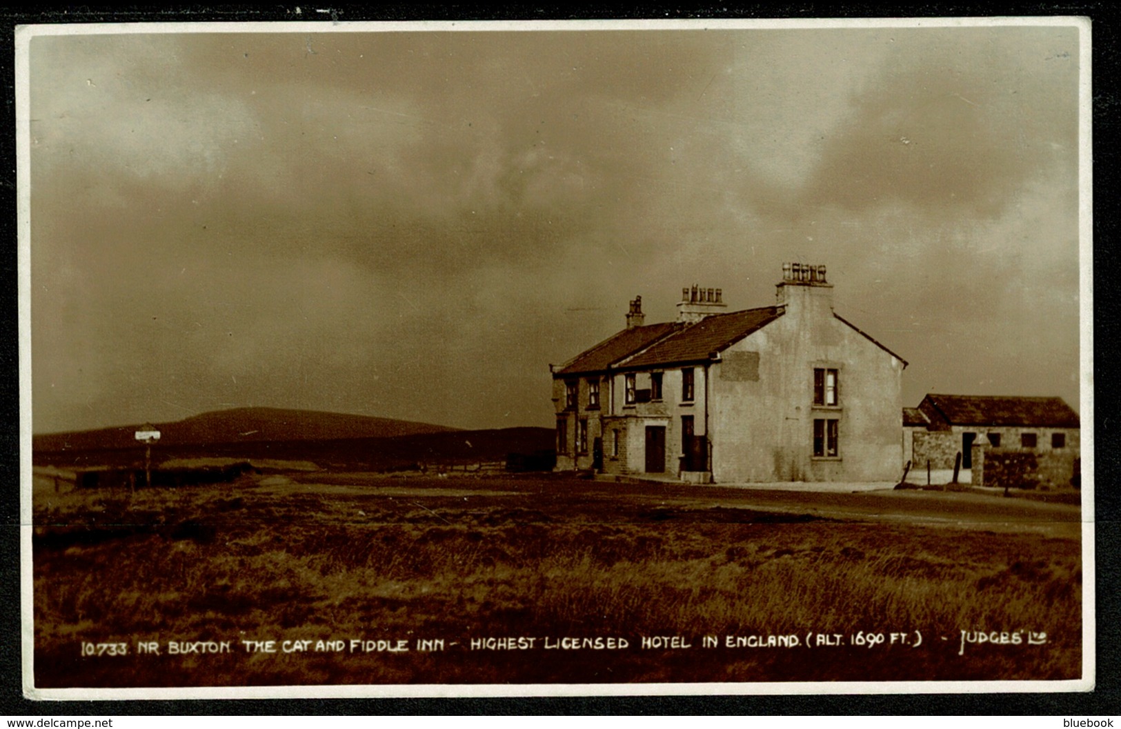 Ref 1322 - 1953 Real Photo Judges Postcard - The Cat & Fiddle Inn Near Buxton - Derbyshire - Derbyshire