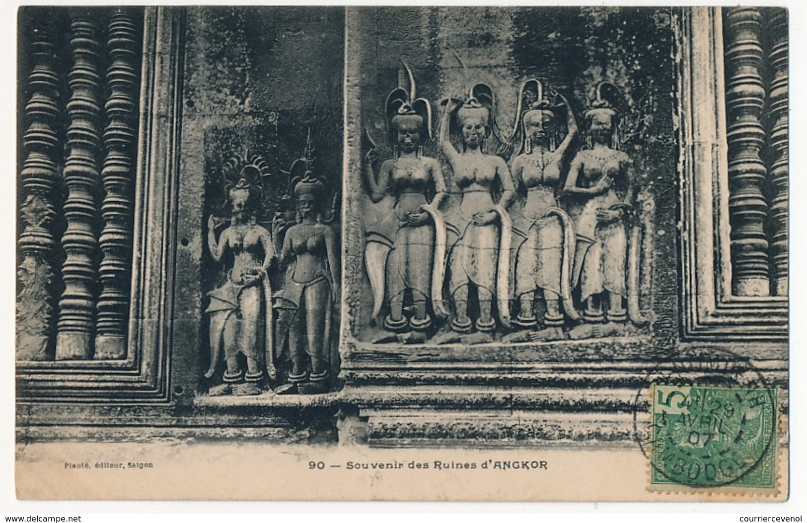 CPA - CAMBODGE - 90 - Souvenir Des Ruines D' ANGKOR - Kambodscha