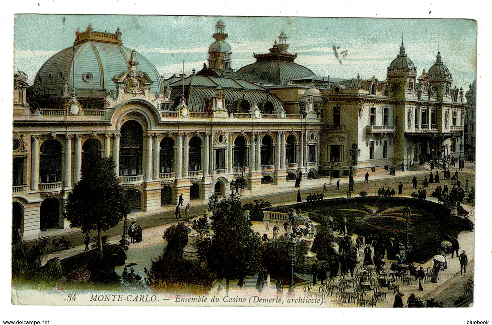 Ref 1322 - 1912 Postcard - Monte Carlo With Monaco Stamp - Posted In France - Postage Due To London - Briefe U. Dokumente