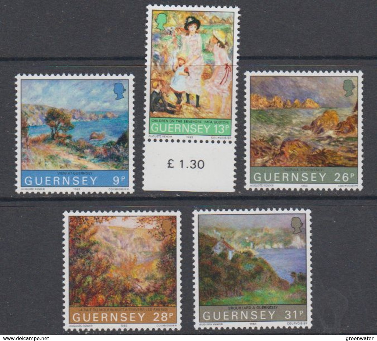 Guernsey 1983 Visit Of Renoir 5v ** Mnh (44227B) - Guernsey