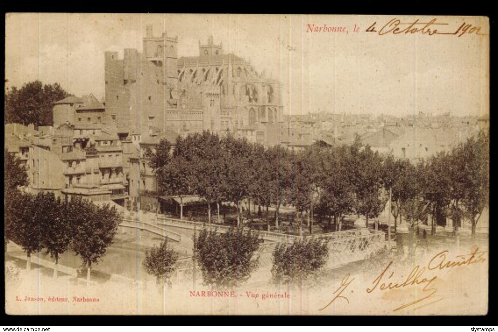 CPA 11 NARBONNE VUE GENERALE 1902 PRECURSEUR L. JANSON EDIT NARBONNE - Narbonne