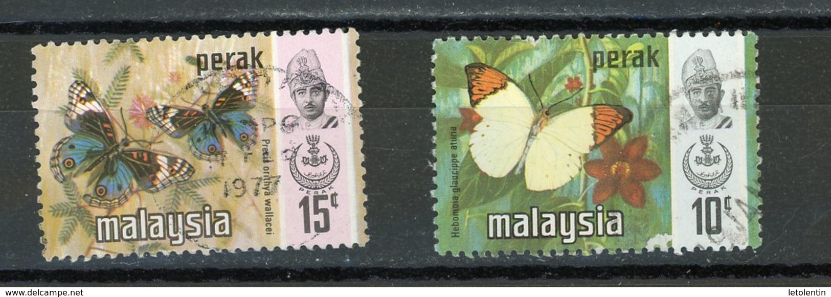 MALAYSIA - PERAK (GB) : PAPILLONS N° Yvert 122+123 Obli. - Perak