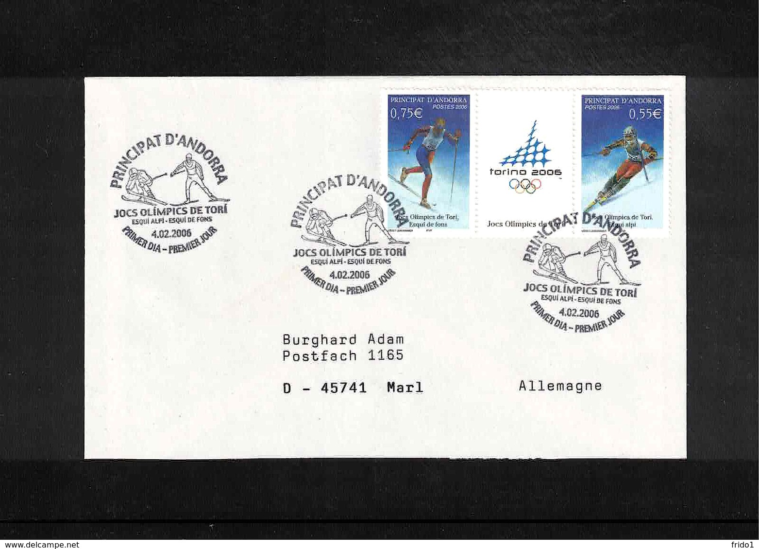 Andorra ( French) 2006 Olympic Games Torino Interesting Cover - Hiver 2006: Torino