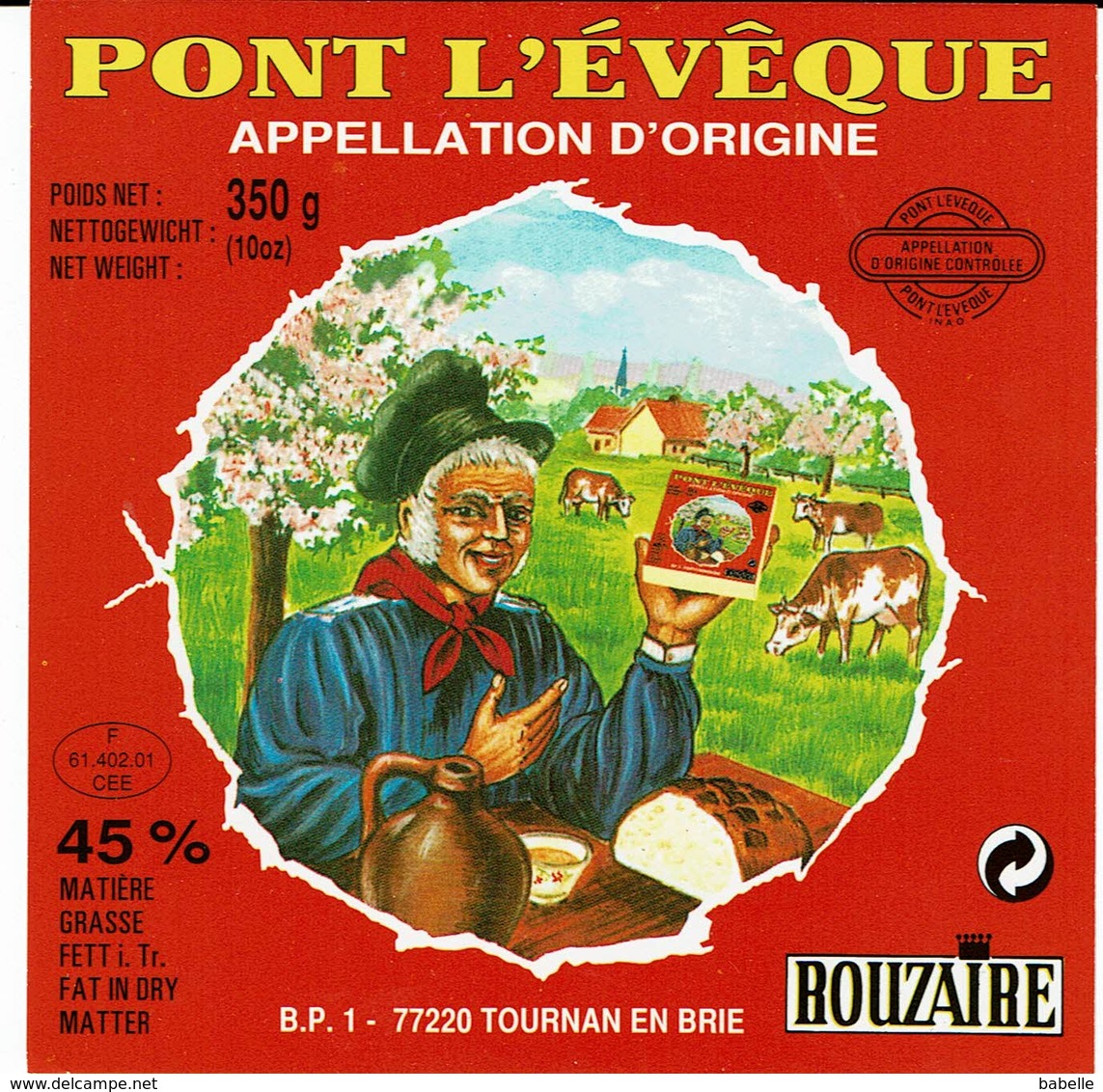 Et. PONT L'EVEQUE  " Rouzaire" 350 G - Normand Dégustantà Table Pain Et Fromage - Fromage