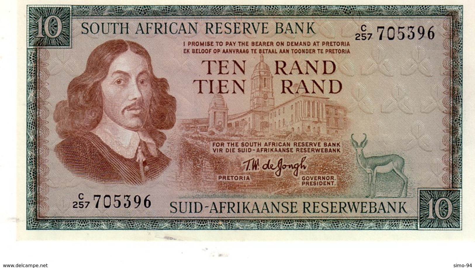 South Africa  P.113b  10 Rand 1976 Unc - Sudafrica