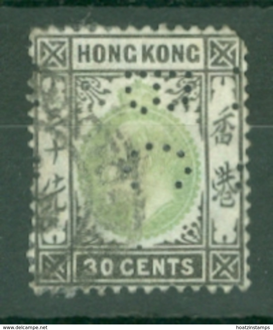 Hong Kong: 1904/06   Edward    SG84a     30c      Used Perfin - Used Stamps