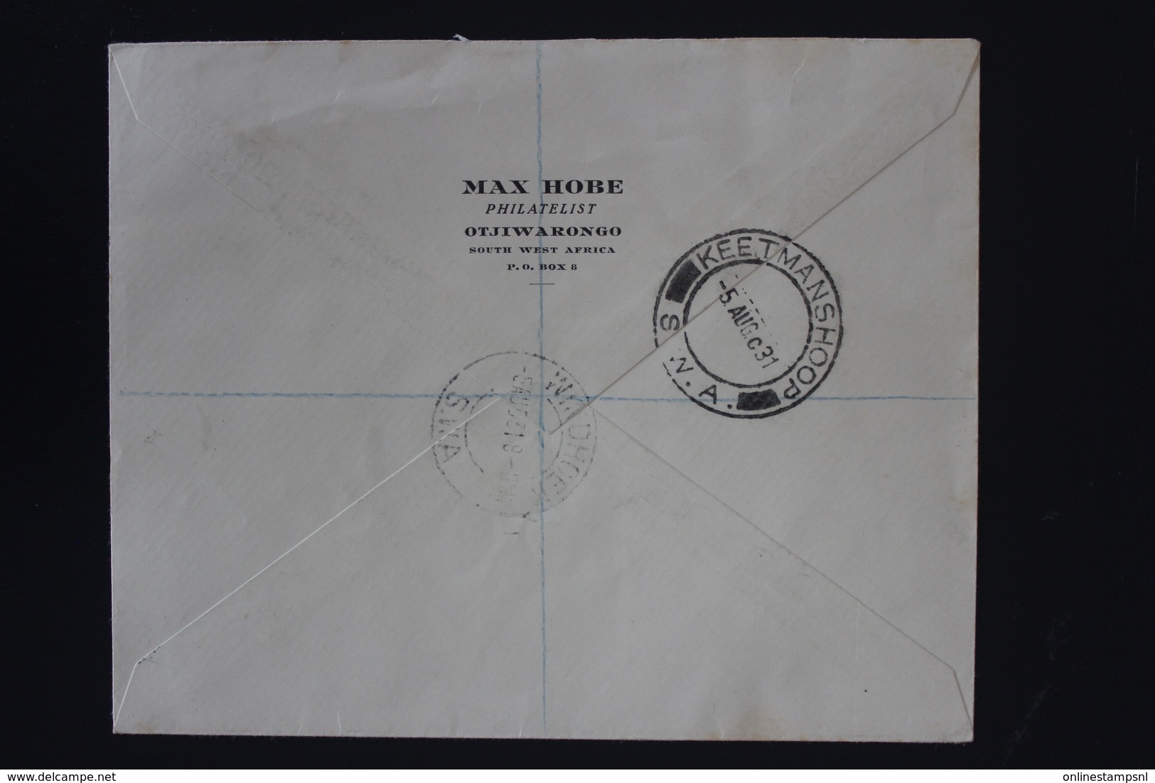 South West Africa Airmail Cover Registered Windhoek - Keetmanshoop - Afrique Du Sud-Ouest (1923-1990)