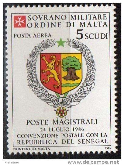 PIA - SMOM - 1987 : Convenzione Postale Con La Repubblica Del Senegal - (SAS  P.A.  A27) - Malte (Ordre De)