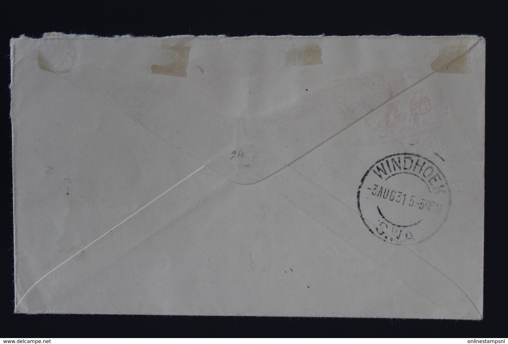 South West Africa Airmail Cover OTJIWARONGO -> Windhoek  3-8-1931 2* Pair - Südwestafrika (1923-1990)