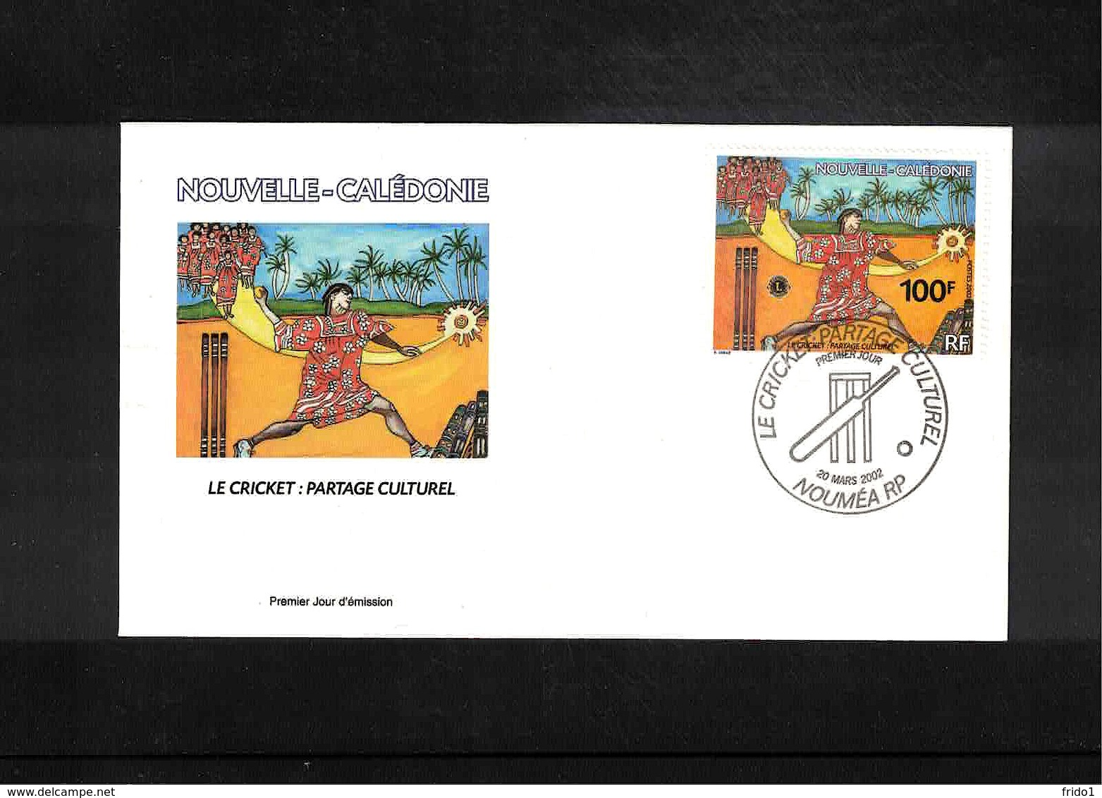 New Caledonia 2002 Cricket FDC - Cricket