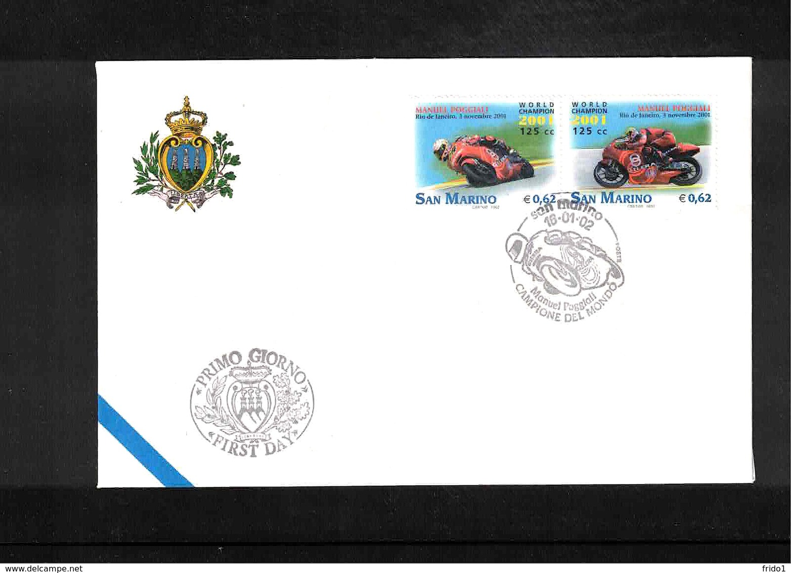 San Marino 2002 Motorbikes Races FDC - VTT