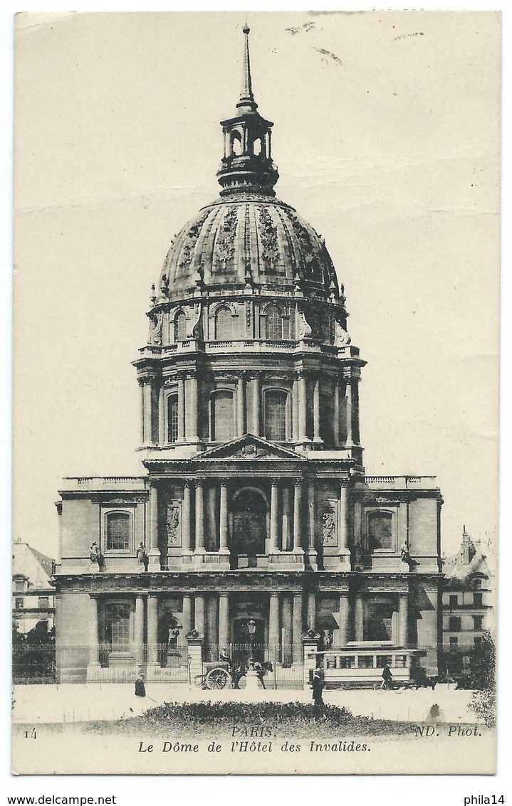 CPA PARIS / LE DOME DE L'HOTEL DES INVALIDES 1919 / TIMBRE TAXE - Autres Monuments, édifices