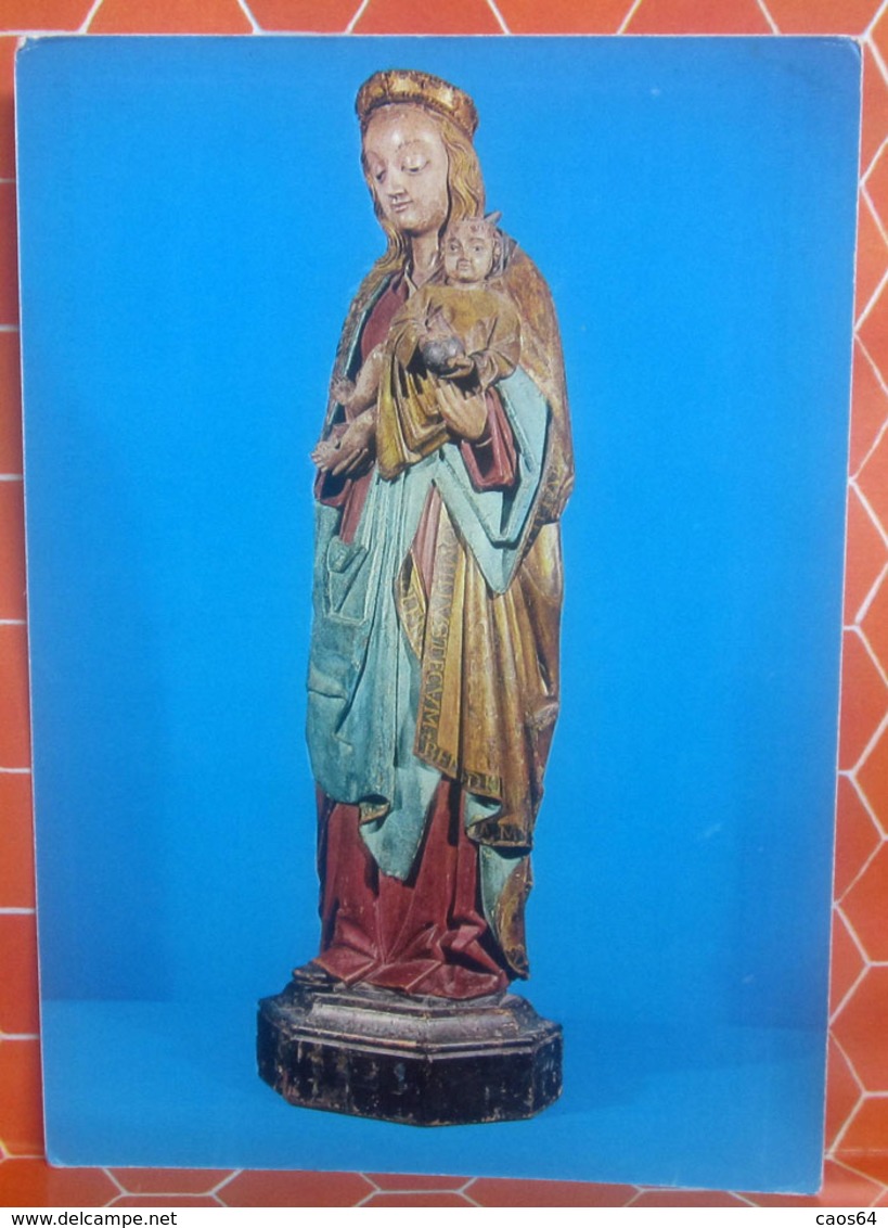 Madonna Col Bambino - Statua Lignea Mostra Arte Sacra SUSA 8Torino) 1972 Cartolina Non Viaggiata - Quadri, Vetrate E Statue