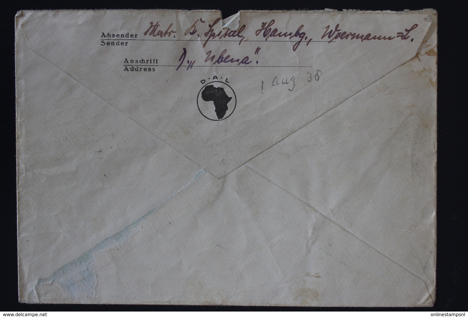 South West Africa Airmail Cover LUDERITZ  ->  Berlin Germany 2x Four Block 1938 - Südwestafrika (1923-1990)