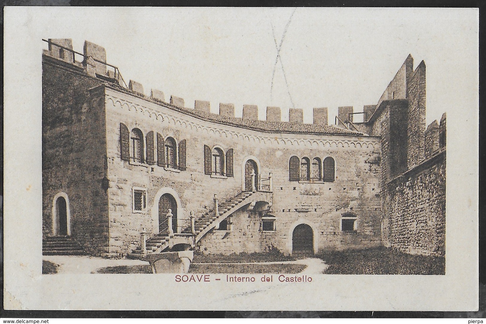 SOAVE - INTERNO DEL CASTELLO - FORMATO PICCOLO - EDIZ. VACCARINI - NUOVA ORIGINALE D'EPOCA ANNI '30 - Castelli