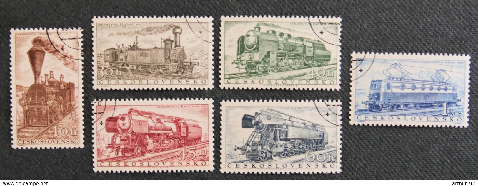 TCHECOSLOVAQUIE - 1956 - YT 875 à 880 - LOCOMOTIVES - Used Stamps